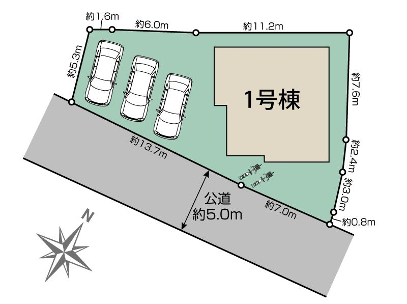 生駒市生駒台南1棟 区画図 【販売中物件：1号棟】