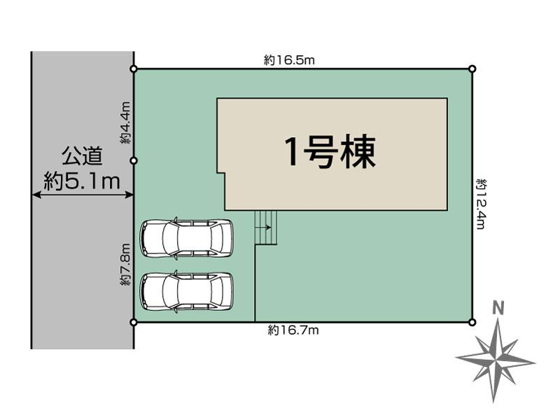 羽曳野市羽曳が丘西3丁目2期1棟 区画図 【販売中物件：1号棟】