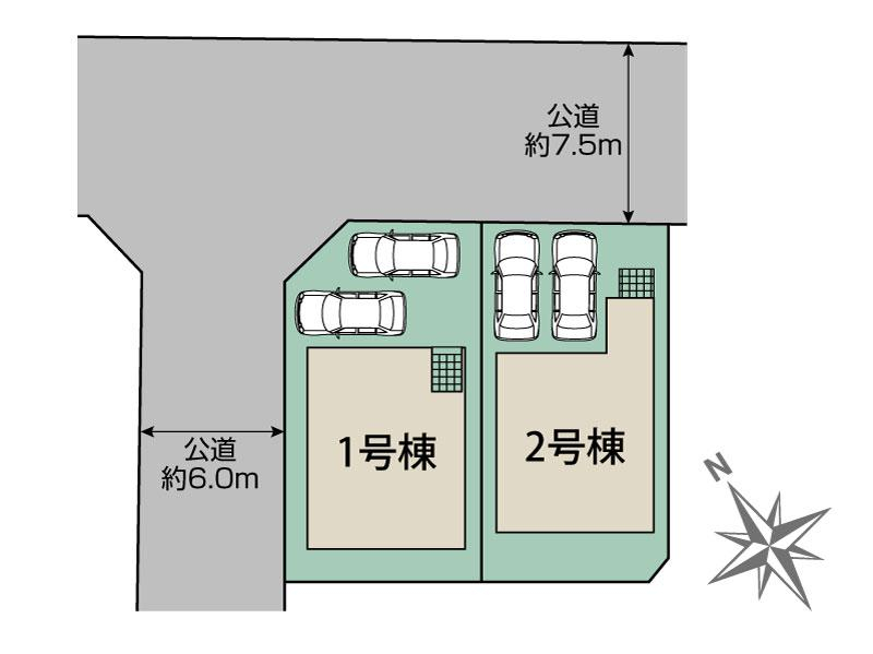 北九州市小倉南区星和台1丁目2棟 区画図 【販売中物件：1号棟、2号棟】