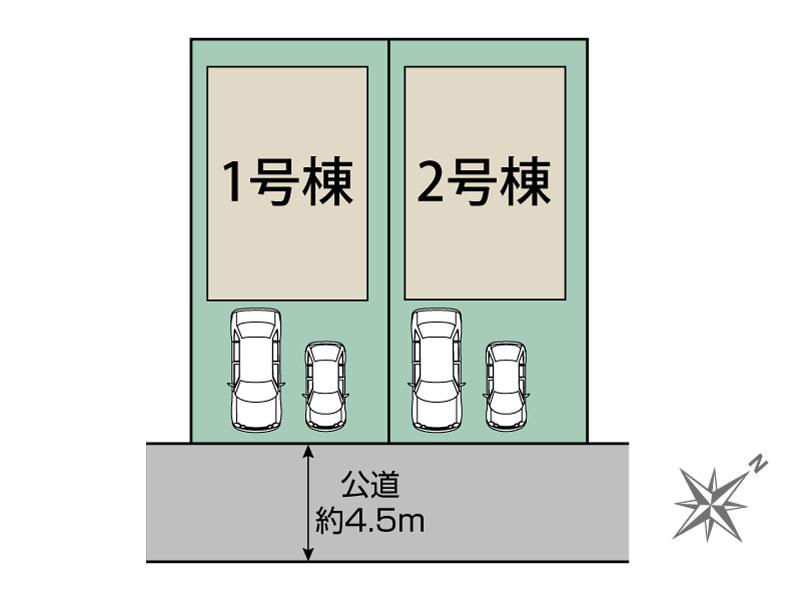 千葉市若葉区西都賀5丁目2棟 区画図 【販売中物件：1号棟、2号棟】