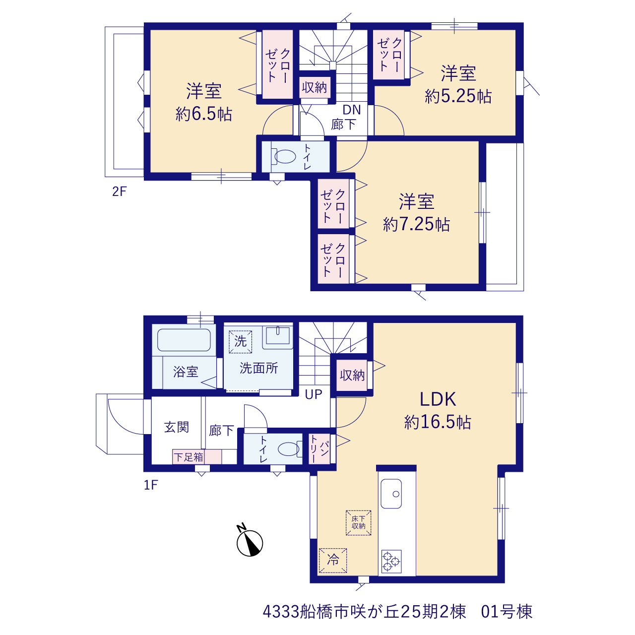 グラファーレ4333船橋市咲が丘２５期２棟の見取り図