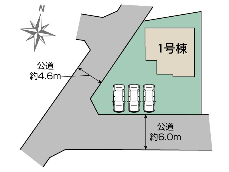 南アルプス市鮎沢1棟 区画図 【販売中物件：1号棟】