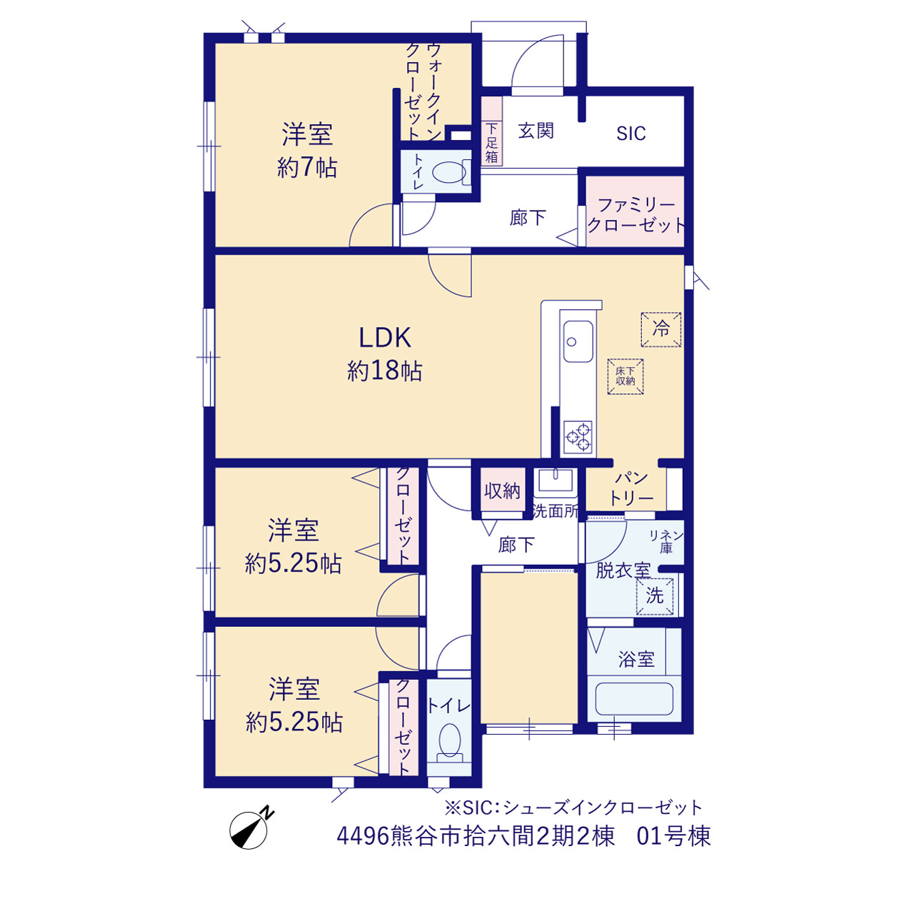 グラファーレ4496熊谷市拾六間２期２棟の見取り図