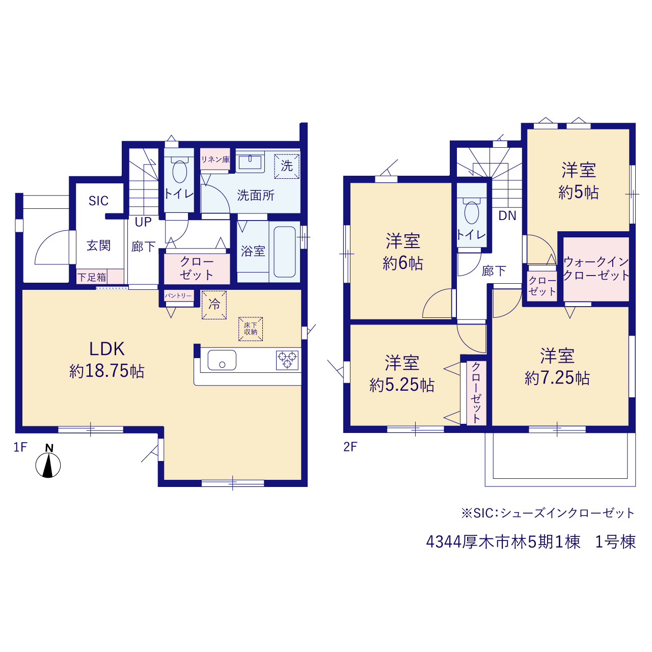 グラファーレ4344厚木市林５期１棟の見取り図