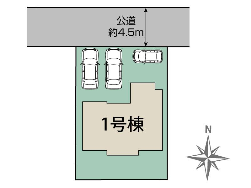 壬生町幸町3丁目2期1棟 区画図 【販売中物件：1号棟】