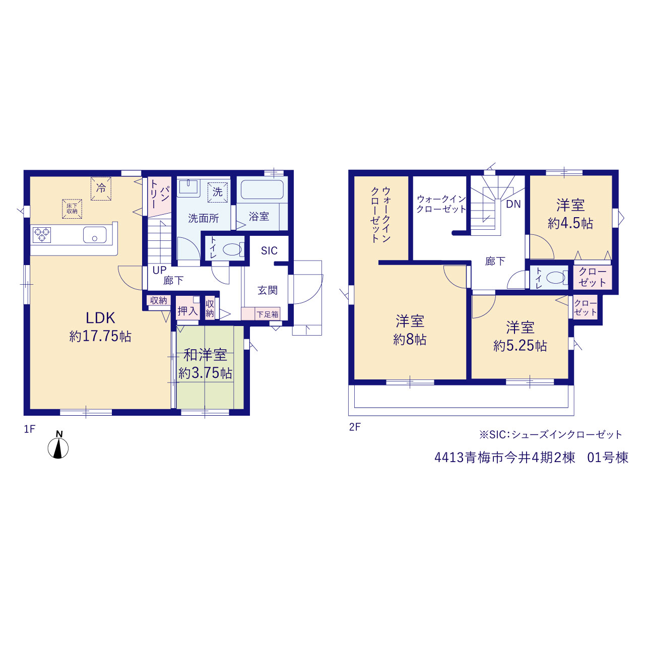 グラファーレ4413青梅市今井４期２棟の見取り図
