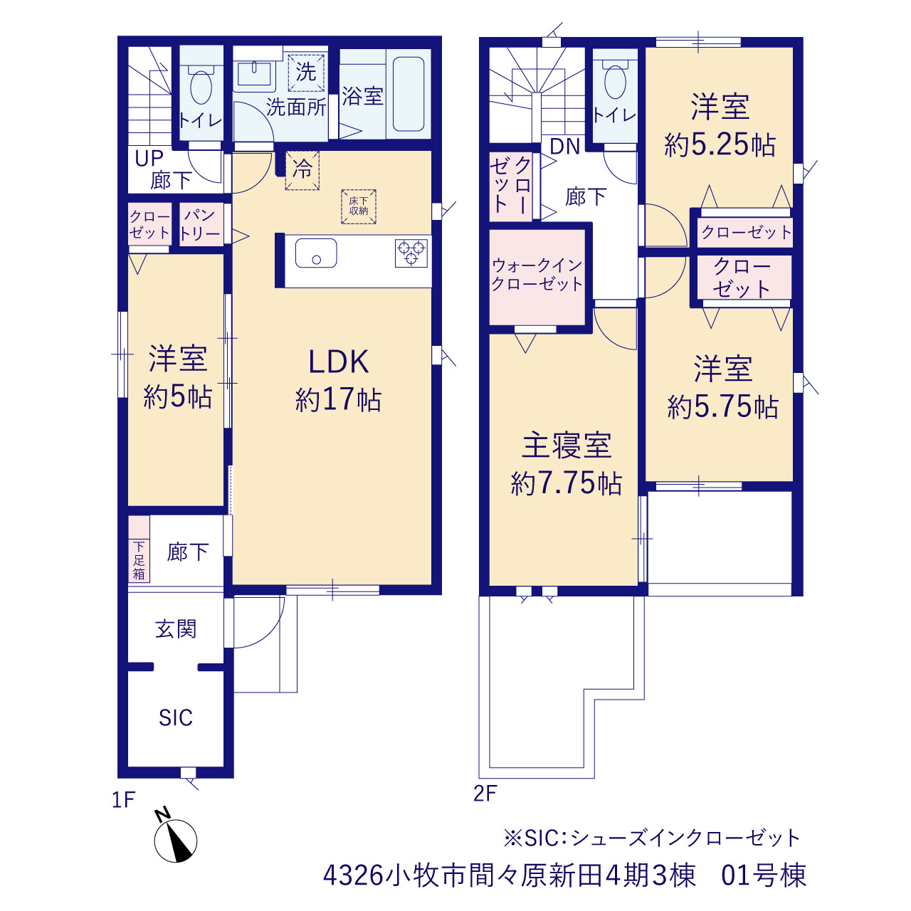 グラファーレ4326小牧市間々原新田４期３棟の見取り図