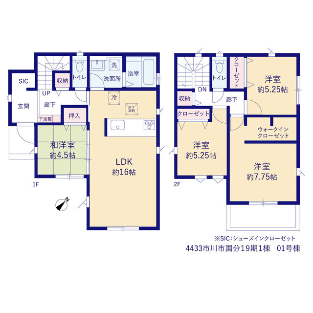 グラファーレ4433市川市国分１９期１棟の見取り図