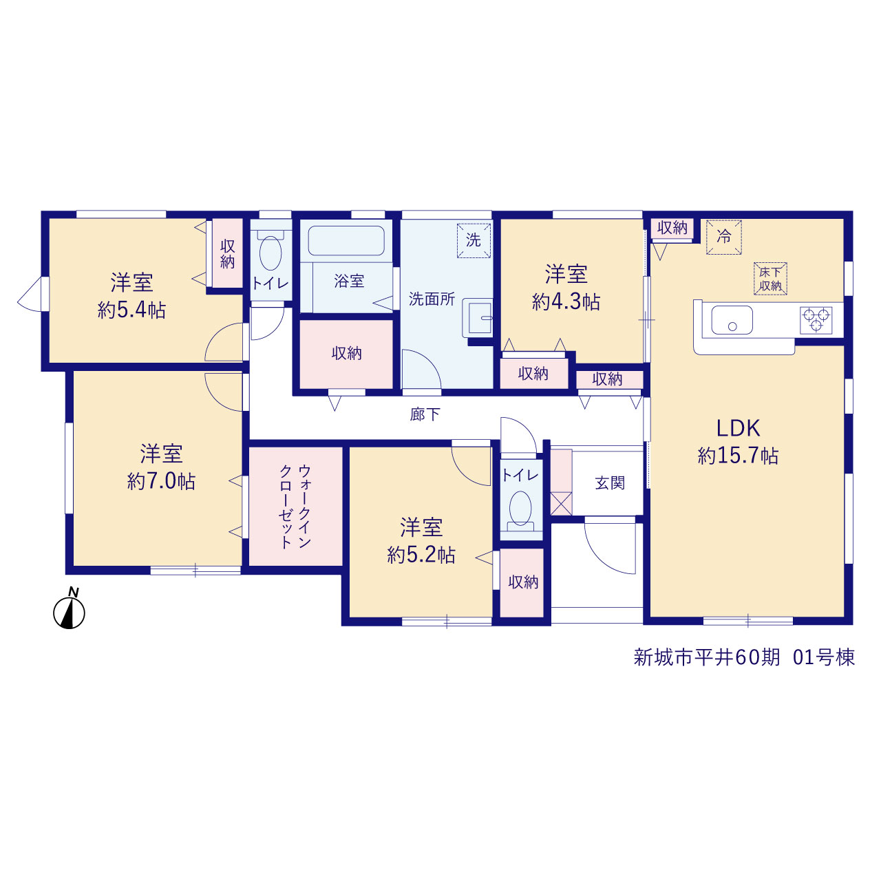 リーブルガーデン新城市平井６０期の見取り図