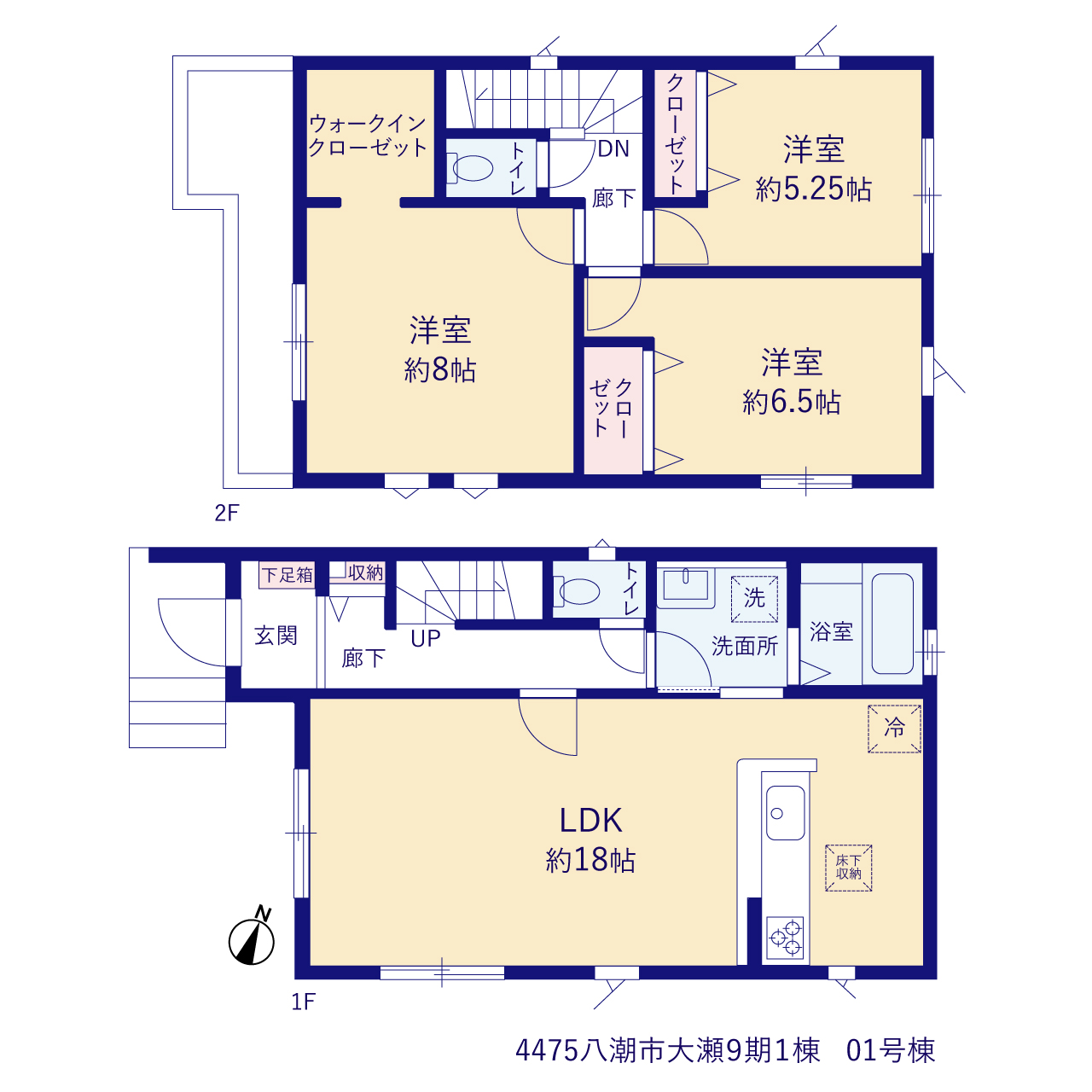 グラファーレ4475八潮市大瀬９期１棟の見取り図