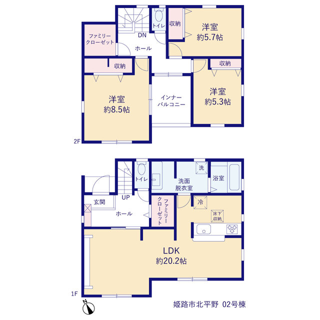 リーブルガーデン姫路市北平野の見取り図