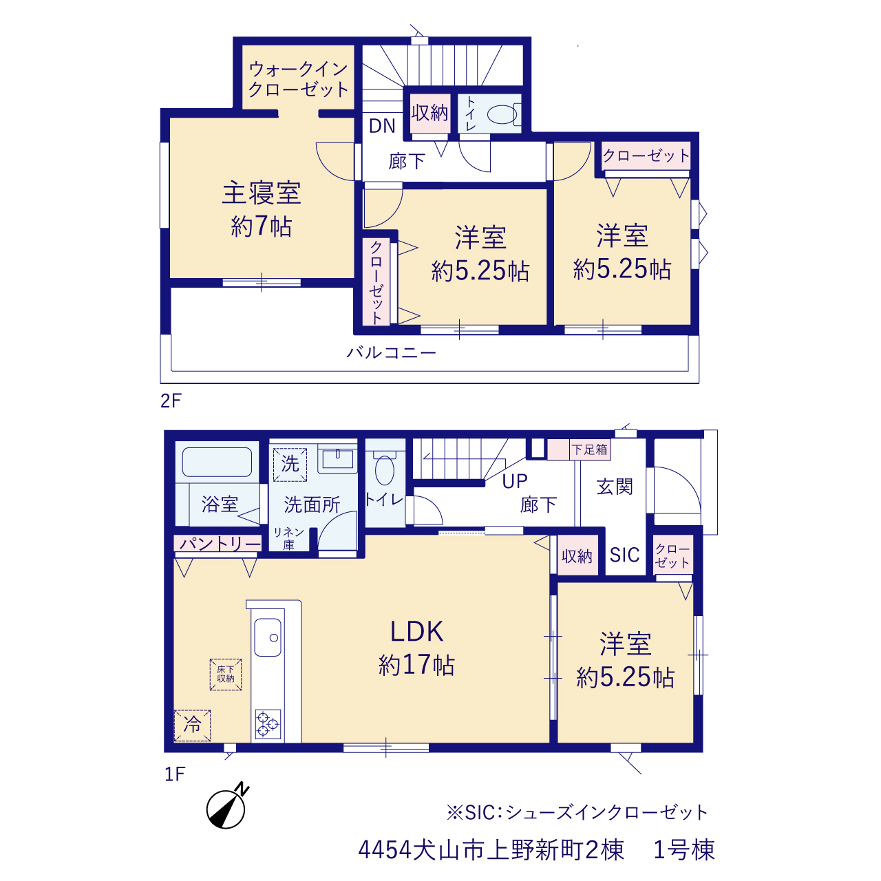 グラファーレ4454犬山市上野新町２棟の見取り図
