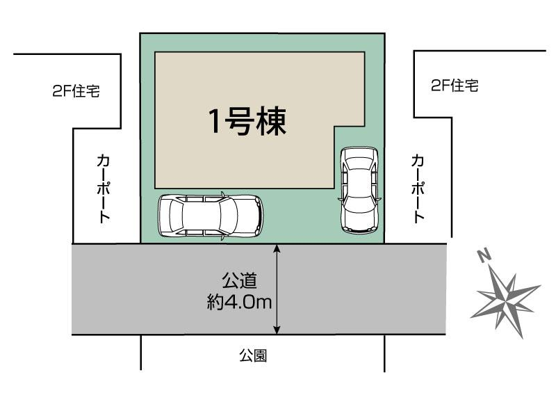 越谷市宮本町4丁目1棟 区画図 【販売中物件：1号棟】