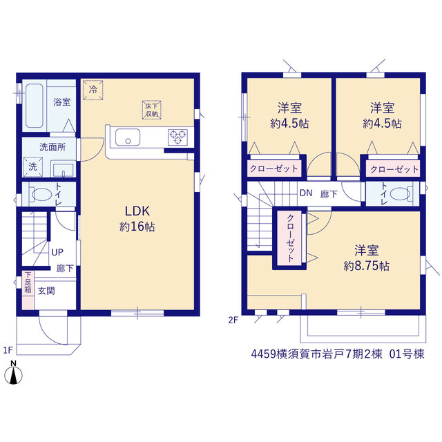 グラファーレ4459横須賀市岩戸７期２棟の見取り図