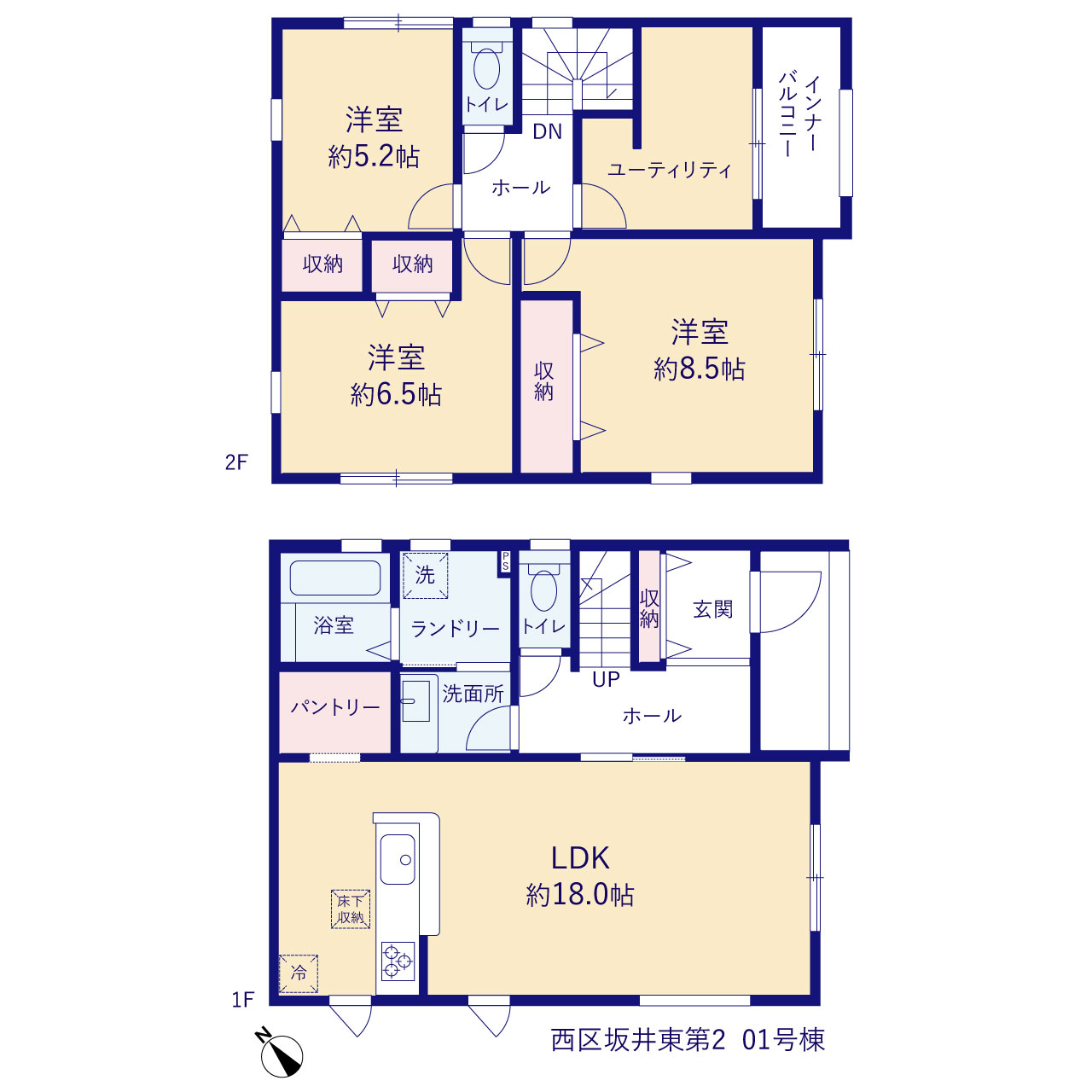 リーブルガーデン西区坂井東第2の見取り図