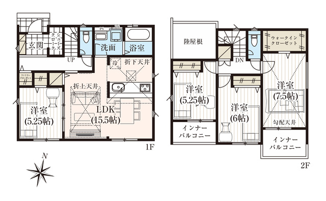 グラファーレ4394福岡市青葉４期２棟の見取り図