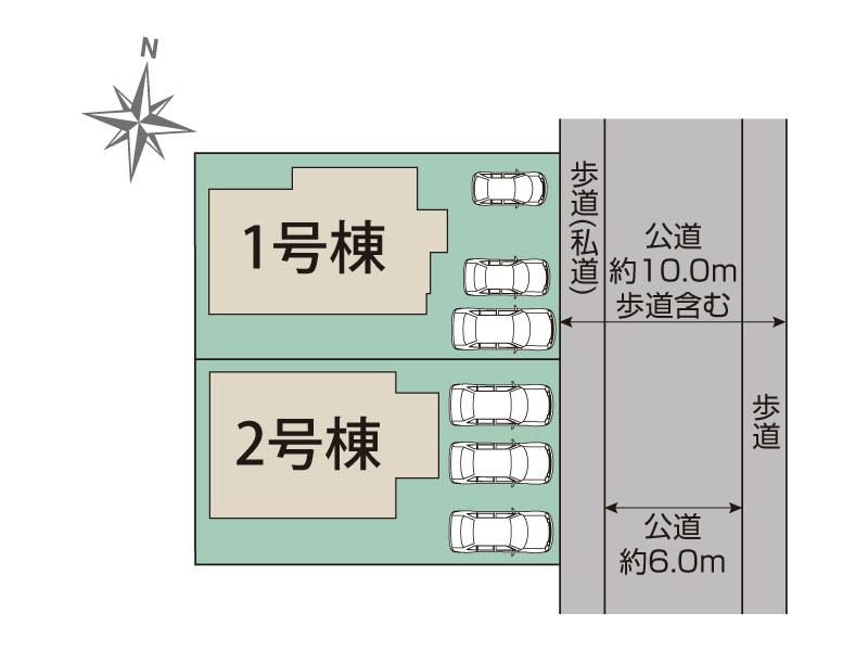 ブルーミングガーデン宇都宮市清原台６丁目　２棟の見取り図
