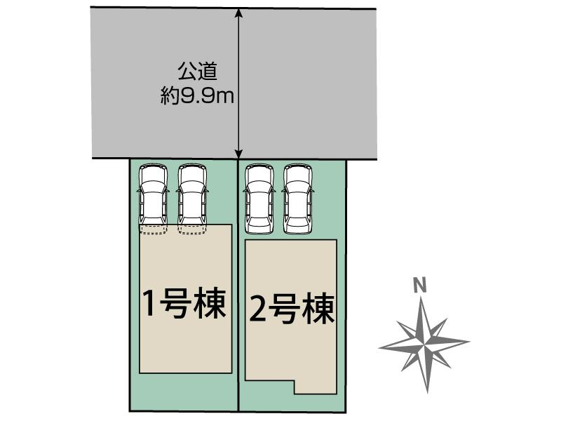 名古屋市港区福田2丁目2棟 区画図 【販売中物件：1号棟、2号棟】