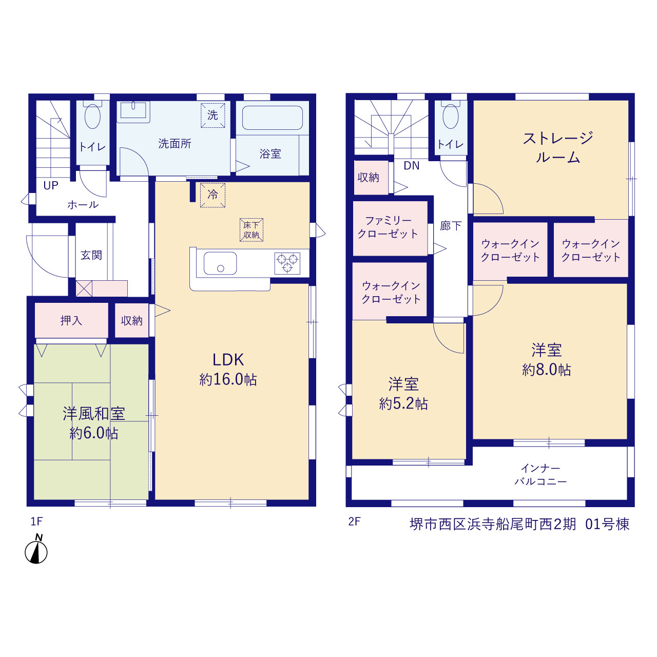 リーブルガーデン堺市西区浜寺船尾町西２期の見取り図