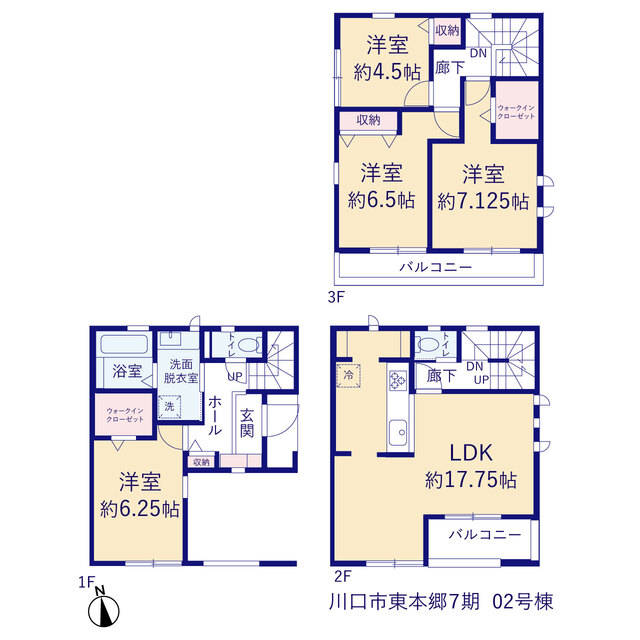 リーブルガーデン川口市東本郷７期の見取り図