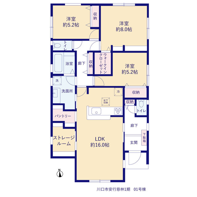 リーブルガーデン川口市安行慈林1期の見取り図