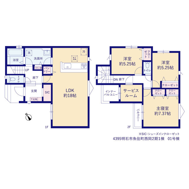 グラファーレ4395明石市魚住町西岡２期１棟の見取り図