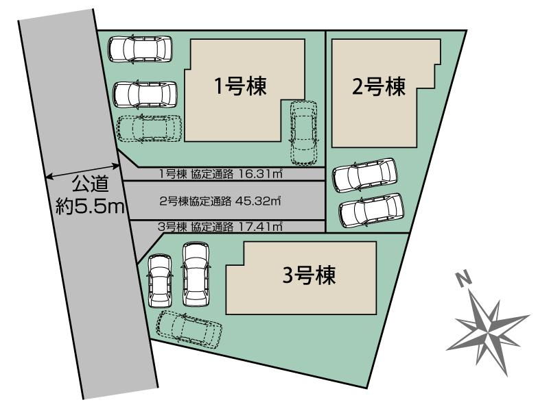 ブルーミングガーデン菊池郡菊陽町久保田３棟の見取り図