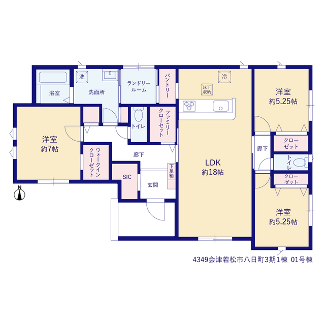 グラファーレ4349会津若松市八日町３期１棟の見取り図
