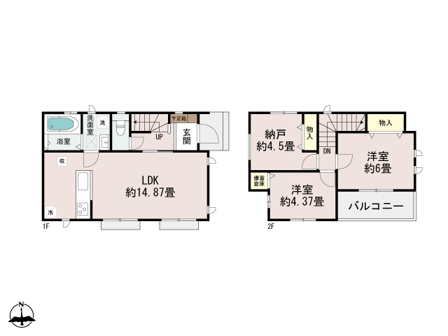 ハートフルタウン大和市福田1587番の見取り図