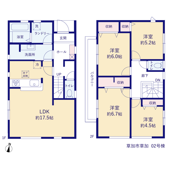 リーブルガーデン草加市草加の見取り図