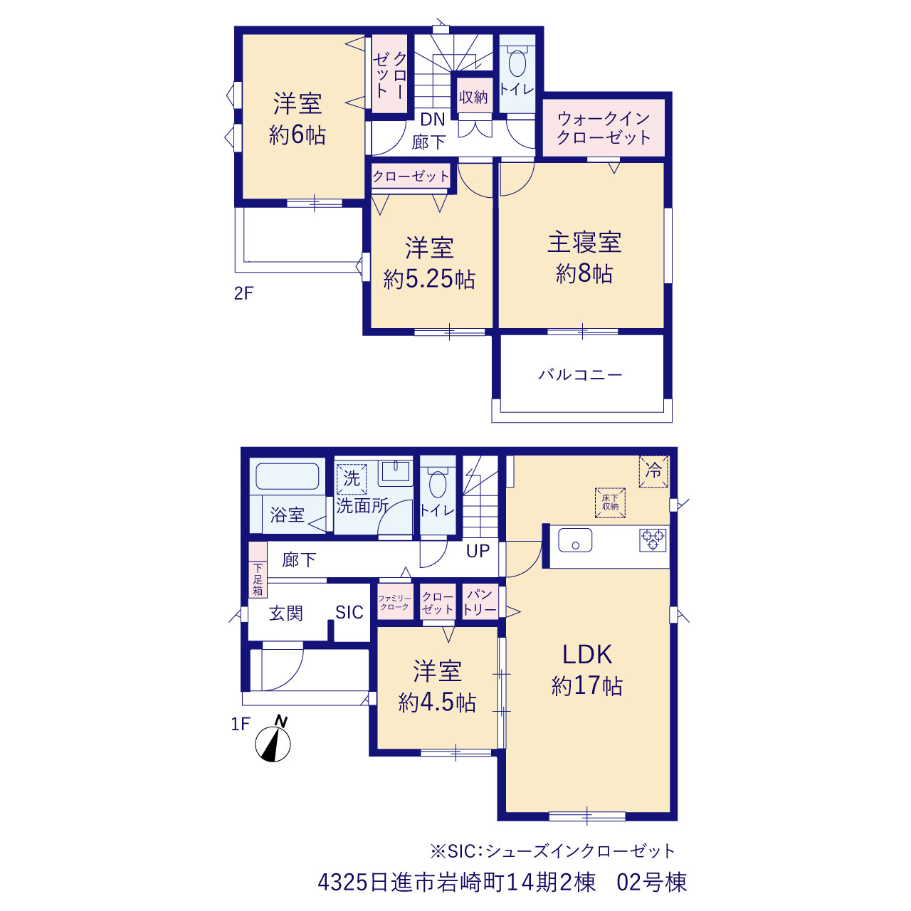グラファーレ日進市岩崎町１４期２棟の見取り図