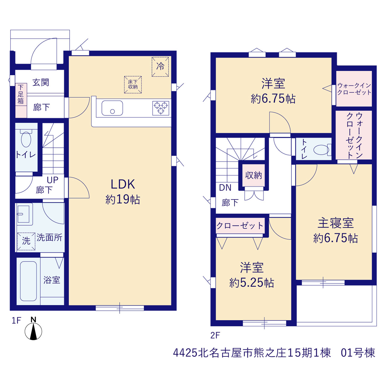 グラファーレ北名古屋市熊之庄１５期１棟の見取り図
