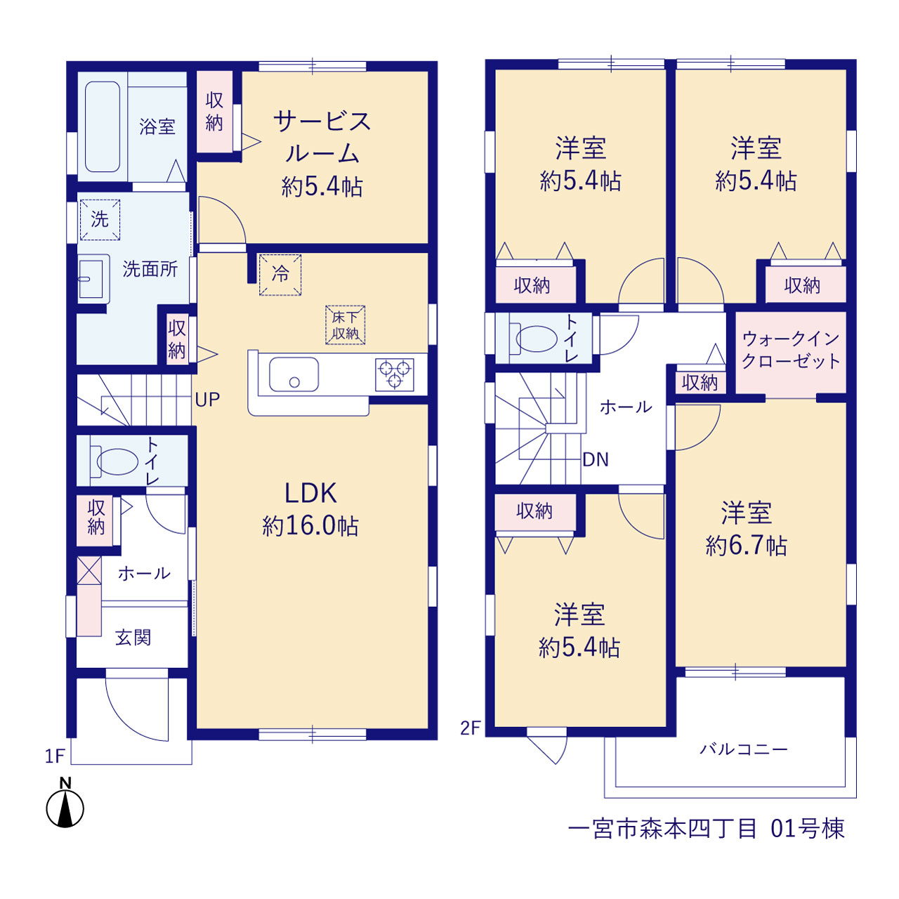 リーブルガーデン一宮市森本四丁目の見取り図