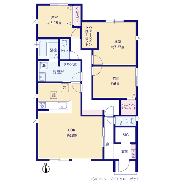 グラファーレ4352小山市駅南町３期２棟の見取り図