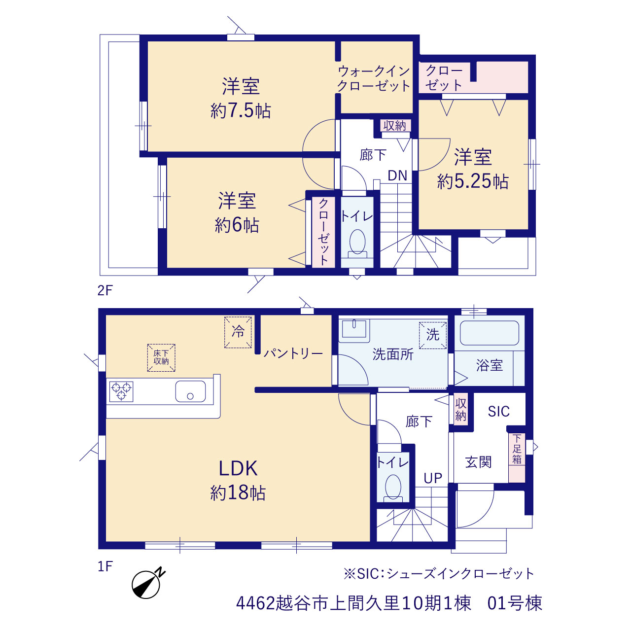 グラファーレ4462越谷市上間久里１０期１棟の見取り図