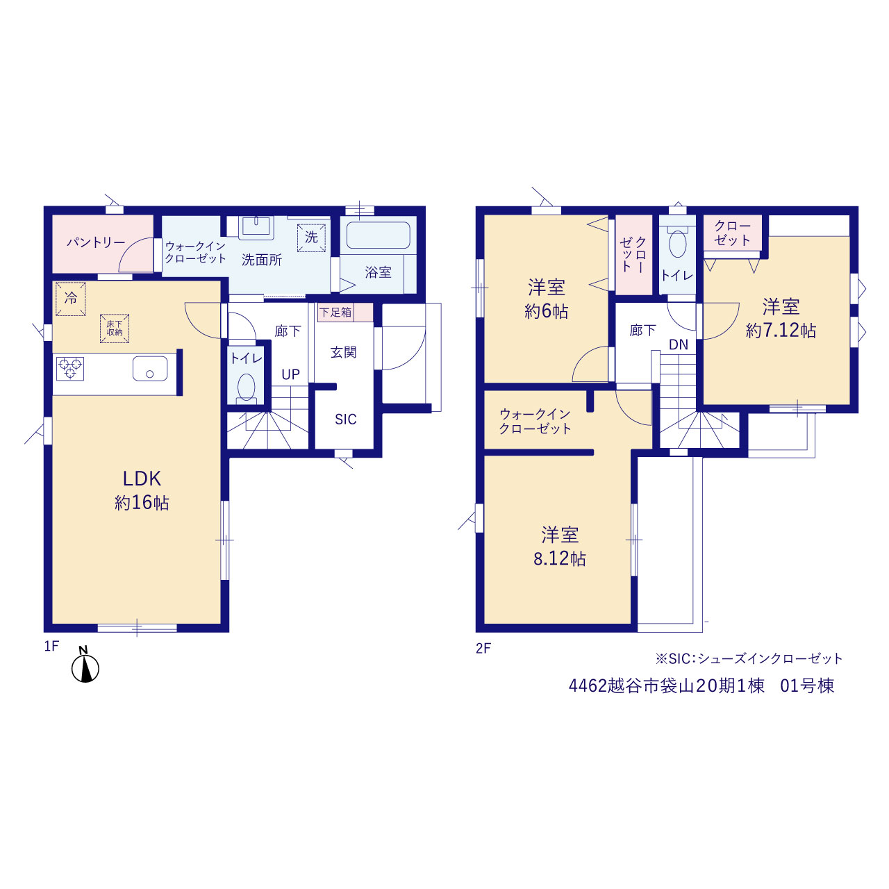 グラファーレ4462越谷市袋山２０期１棟の見取り図