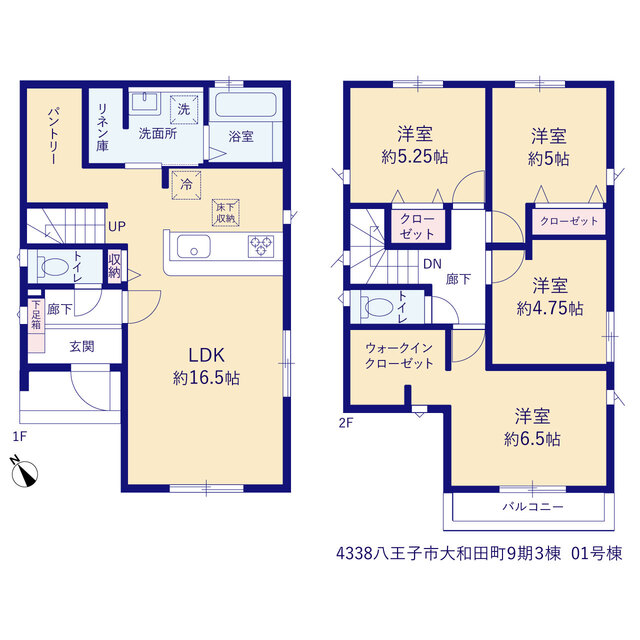 グラファーレ4338八王子市大和田町９期３棟の見取り図