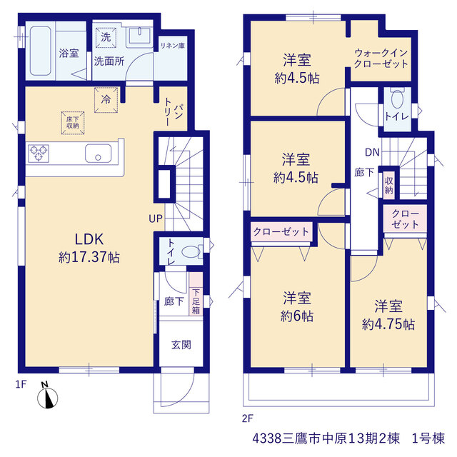 グラファーレ4338三鷹市中原１３期２棟の見取り図