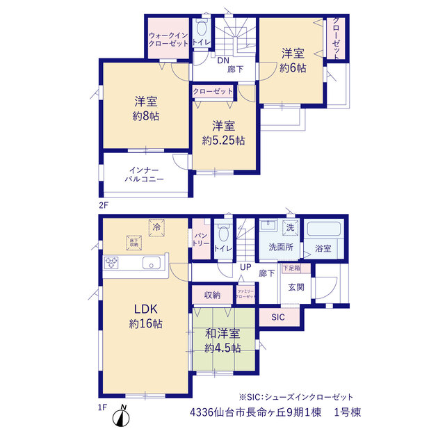グラファーレ4336仙台市長命ヶ丘９期１棟の見取り図