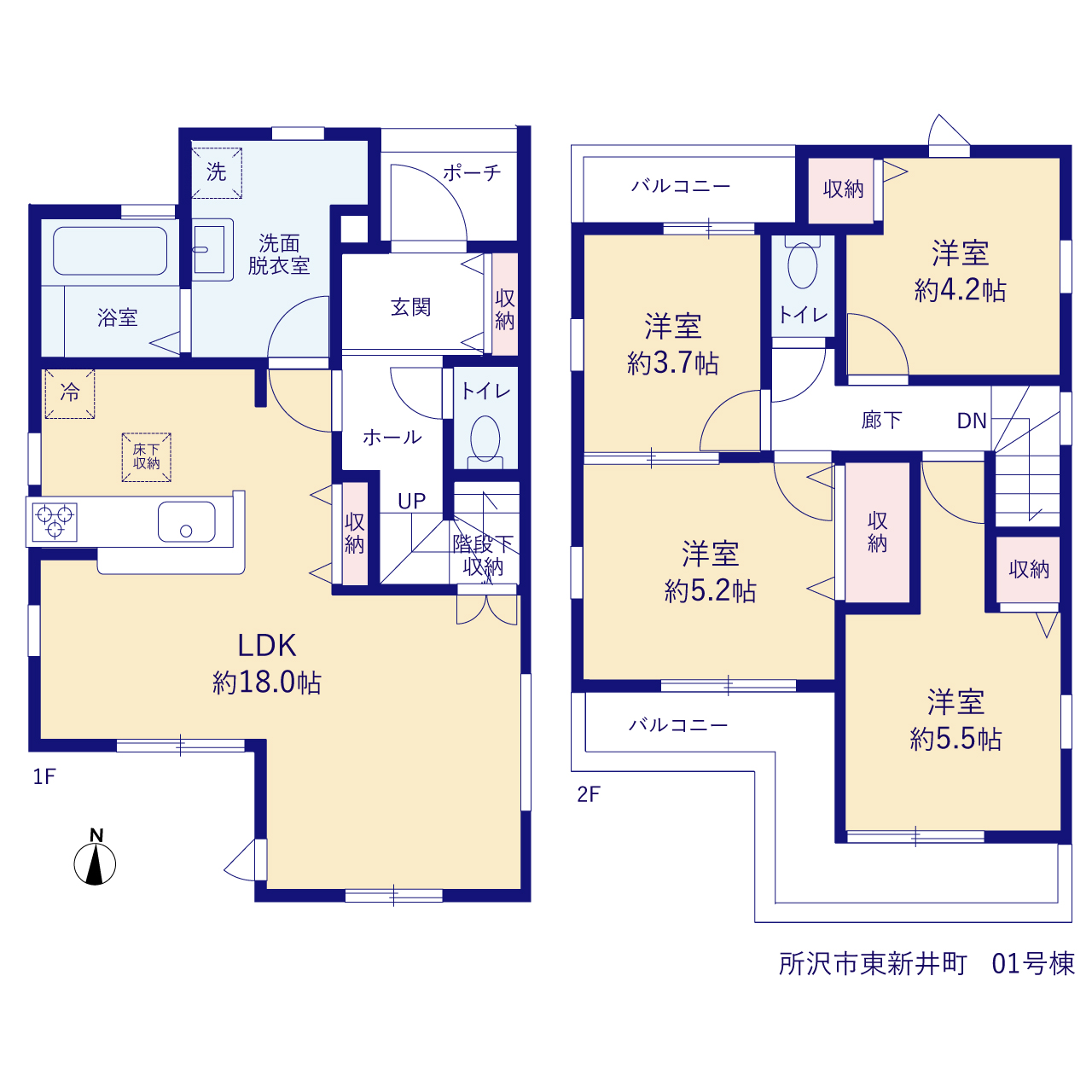 リーブルガーデン所沢市東新井町の見取り図