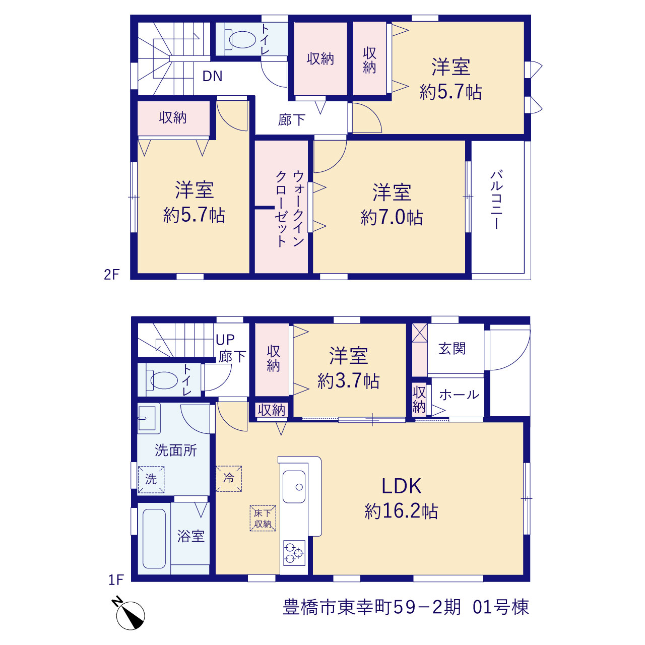 リーブルガーデン豊橋市東幸町５９－２期の見取り図