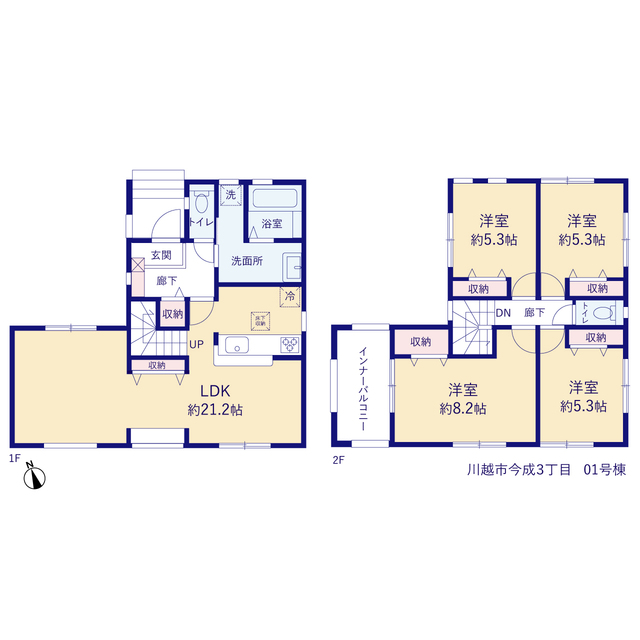 リーブルガーデン川越市今成の見取り図