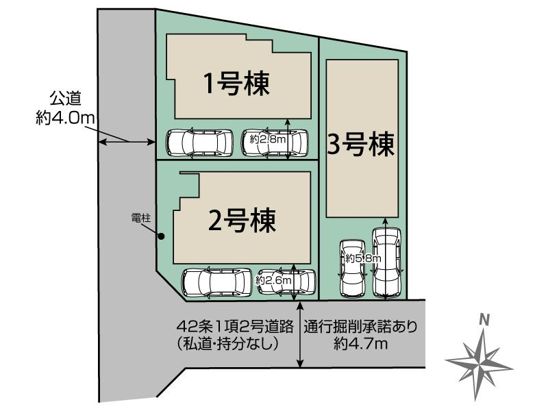 ブルーミングガーデン茅ヶ崎市菱沼海岸３棟の見取り図