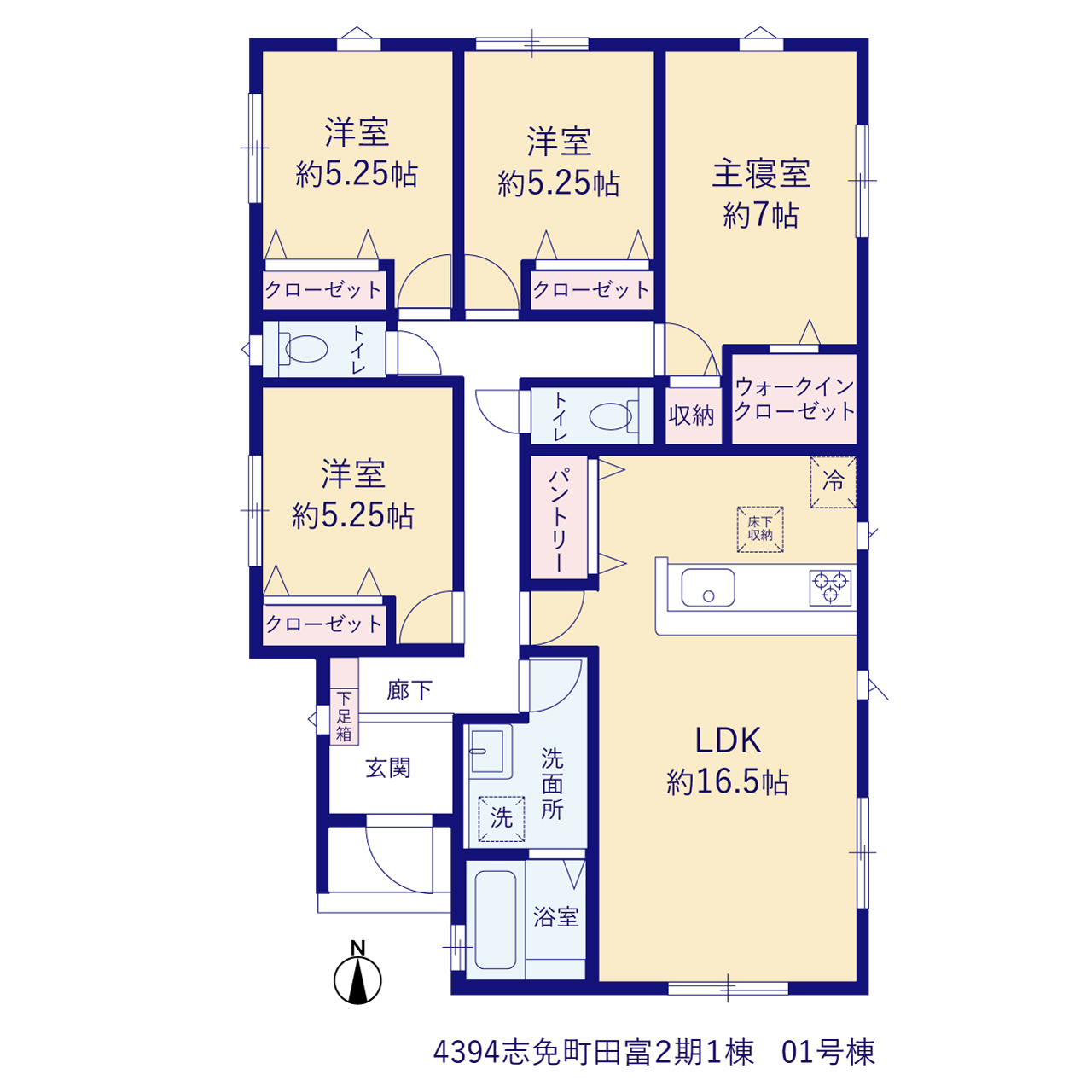グラファーレ4394志免町田富２期１棟の見取り図