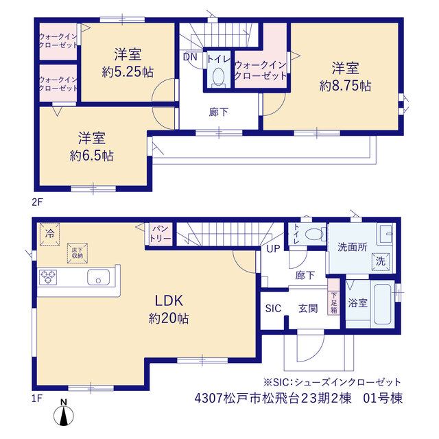 グラファーレ4307松戸市松飛台２３期２棟の見取り図