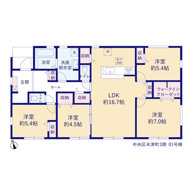 リーブルガーデン中央区米津町３期の見取り図