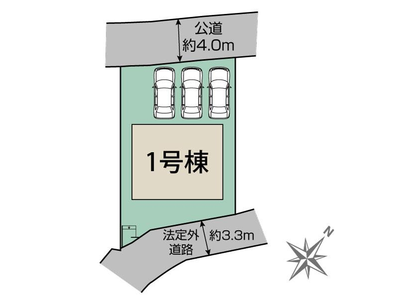 太宰府市梅ケ丘1丁目1棟 区画図 【販売中物件：1号棟】