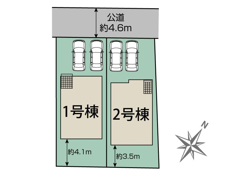 ブルーミングガーデン北九州市八幡西区中の原２丁目２棟の見取り図