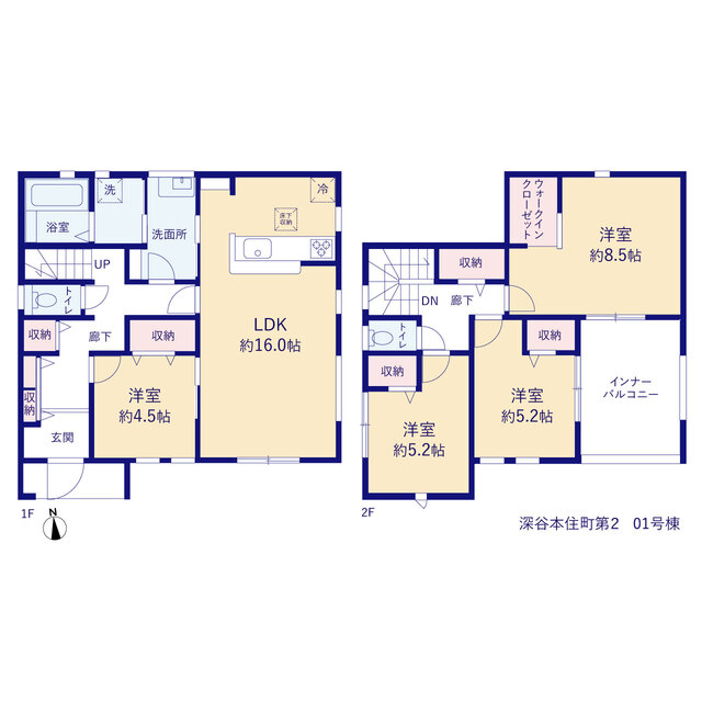 リーブルガーデン深谷本住町第２の見取り図