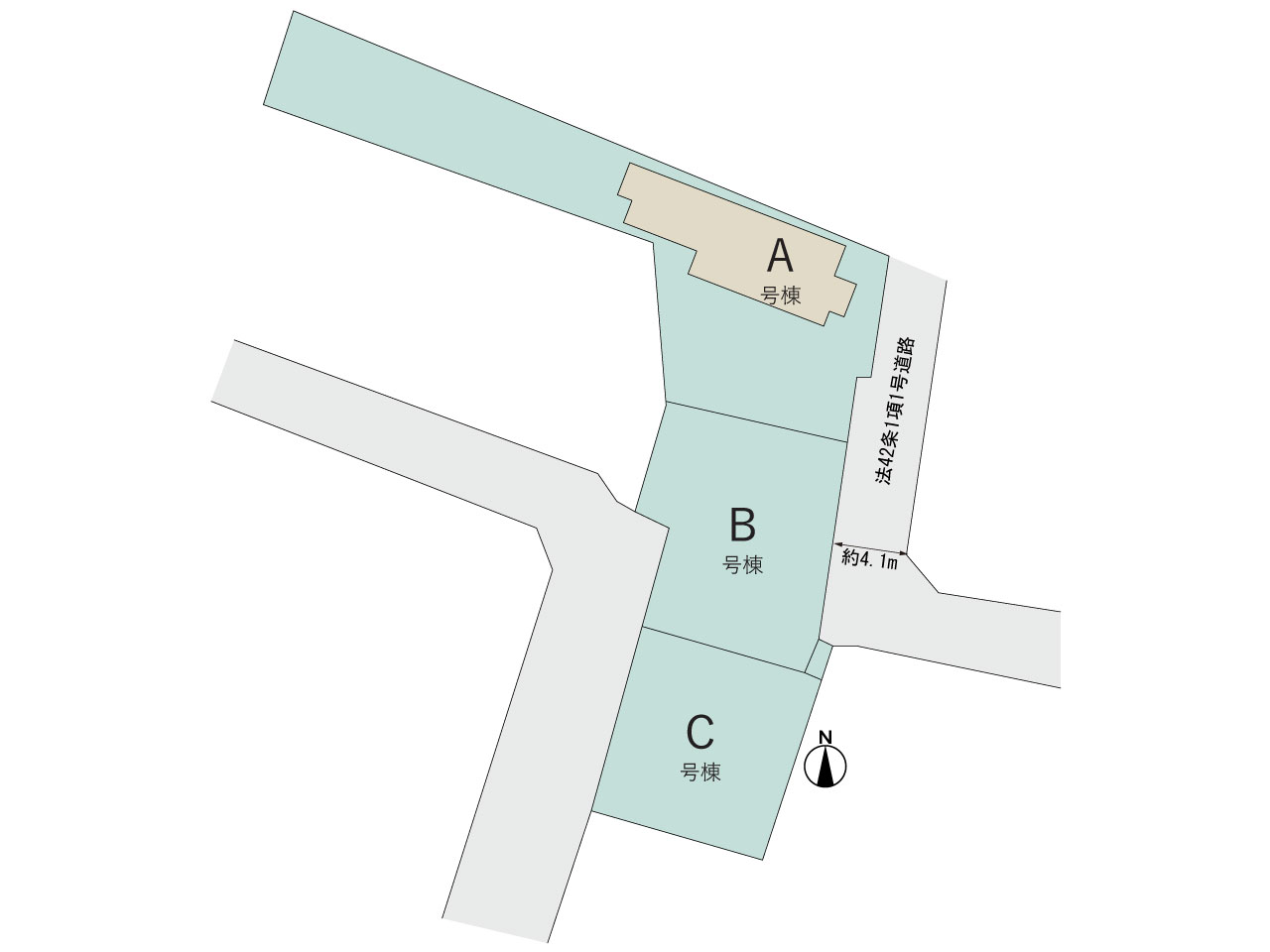 ハートフルタウン所沢市山口1904番の見取り図
